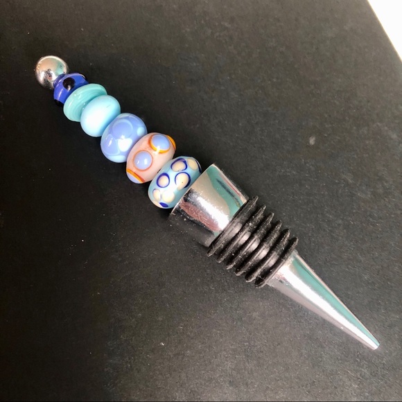 Wine bottle stopper Lampwork Glass Beads Gift Idea - Picture 2 of 3
